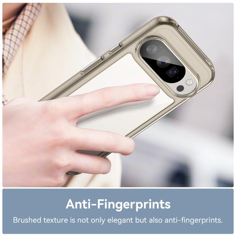 For Google Pixel 10 Pro Colorful Series Acrylic Hybrid TPU Phone Case(Transparent Grey) - Google Cases by buy2fix | Online Shopping UK | buy2fix