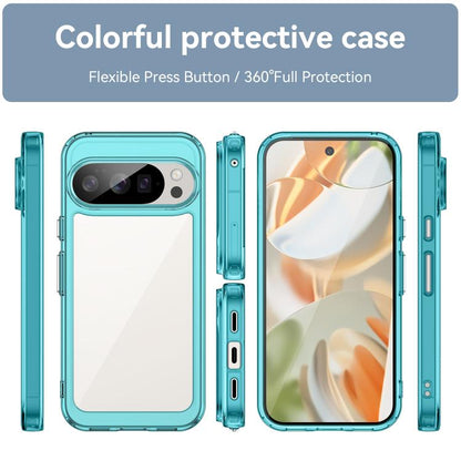 For Google Pixel 10 Pro Colorful Series Acrylic Hybrid TPU Phone Case(Transparent Blue) - Google Cases by buy2fix | Online Shopping UK | buy2fix