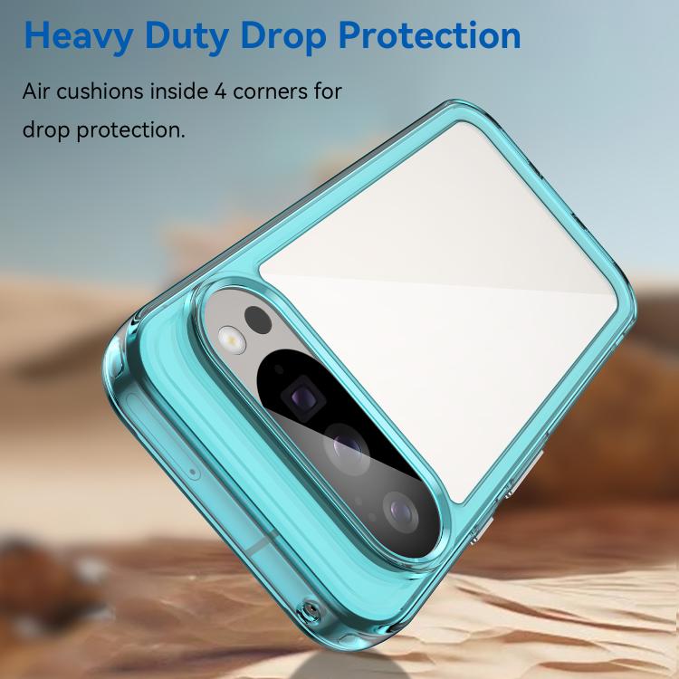 For Google Pixel 10 Pro Colorful Series Acrylic Hybrid TPU Phone Case(Transparent Blue) - Google Cases by buy2fix | Online Shopping UK | buy2fix