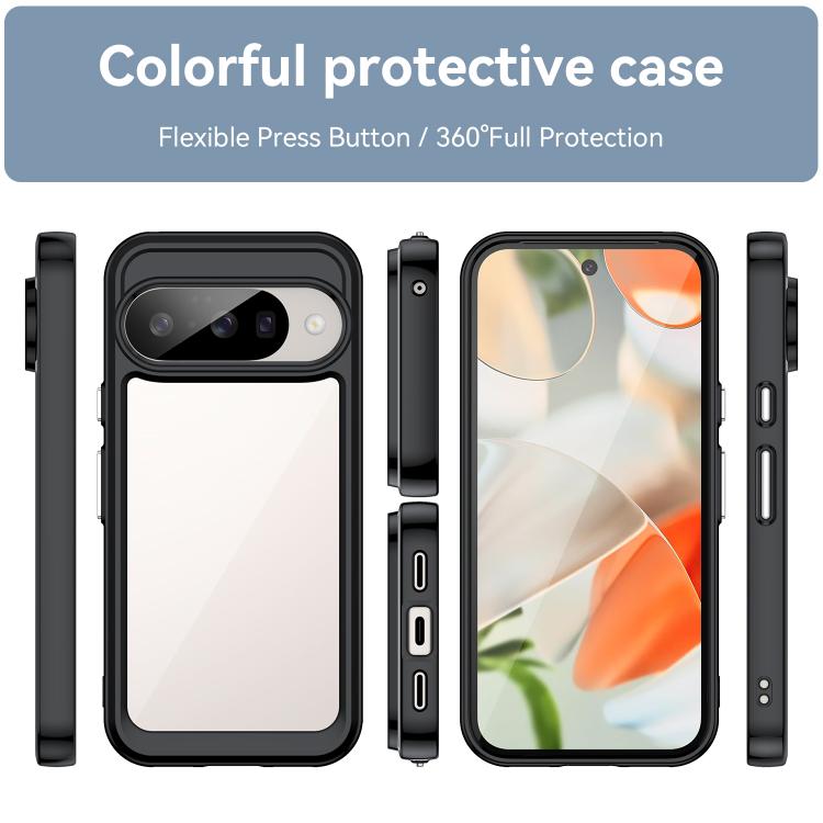 For Google Pixel 10 Colorful Series Acrylic Hybrid TPU Phone Case(Black) - Google Cases by buy2fix | Online Shopping UK | buy2fix