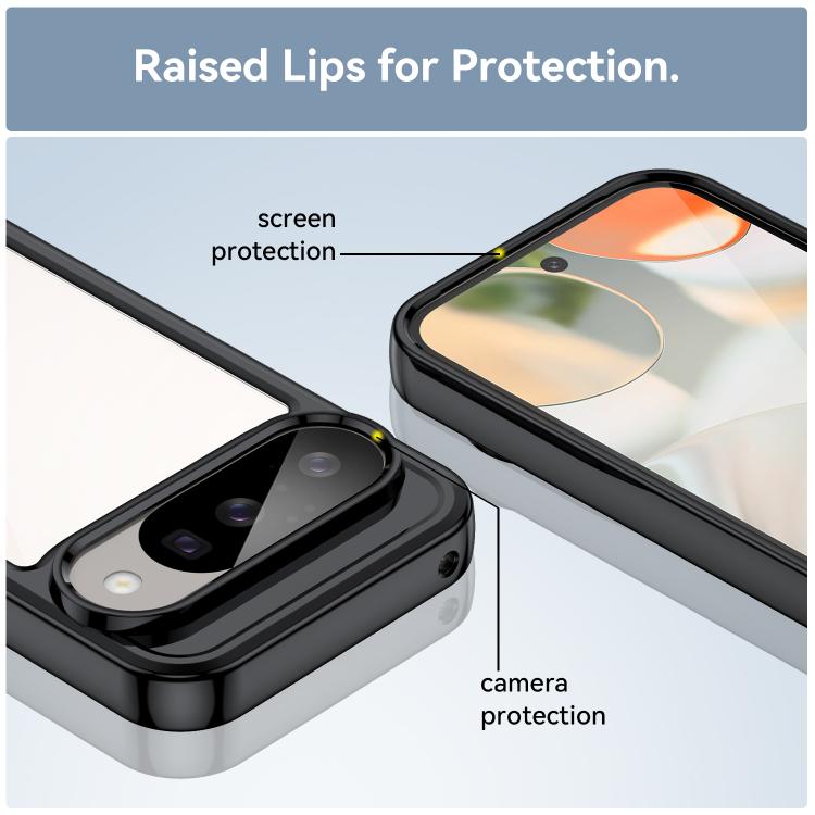 For Google Pixel 10 Colorful Series Acrylic Hybrid TPU Phone Case(Black) - Google Cases by buy2fix | Online Shopping UK | buy2fix