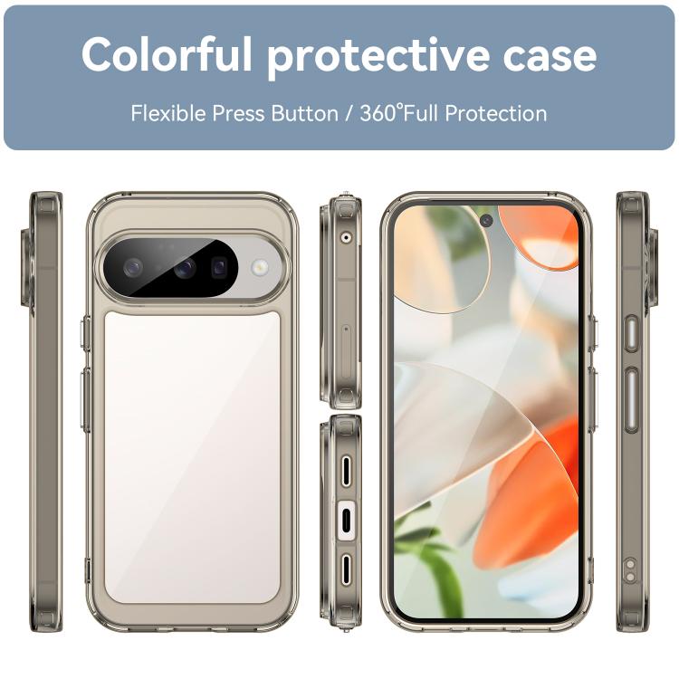 For Google Pixel 10 Colorful Series Acrylic Hybrid TPU Phone Case(Transparent Grey) - Google Cases by buy2fix | Online Shopping UK | buy2fix