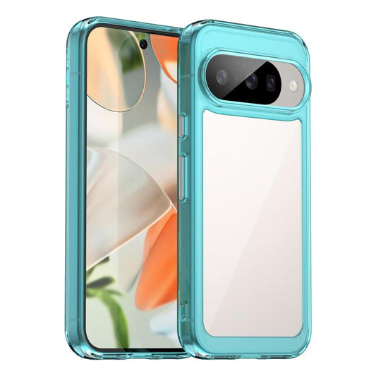 For Google Pixel 10 Colorful Series Acrylic Hybrid TPU Phone Case(Transparent Blue) - Google Cases by buy2fix | Online Shopping UK | buy2fix