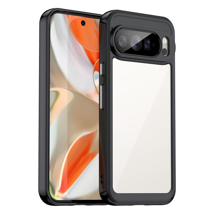 For Google Pixel 10 Pro XL Colorful Series Acrylic Hybrid TPU Phone Case(Black) - Google Cases by buy2fix | Online Shopping UK | buy2fix