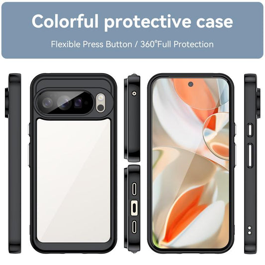 For Google Pixel 10 Pro XL Colorful Series Acrylic Hybrid TPU Phone Case(Black) - Google Cases by buy2fix | Online Shopping UK | buy2fix