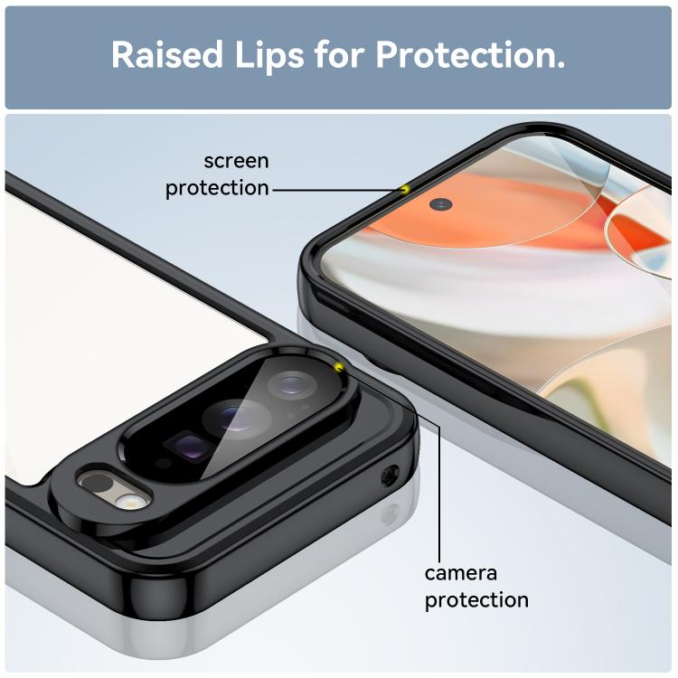 For Google Pixel 10 Pro XL Colorful Series Acrylic Hybrid TPU Phone Case(Black) - Google Cases by buy2fix | Online Shopping UK | buy2fix