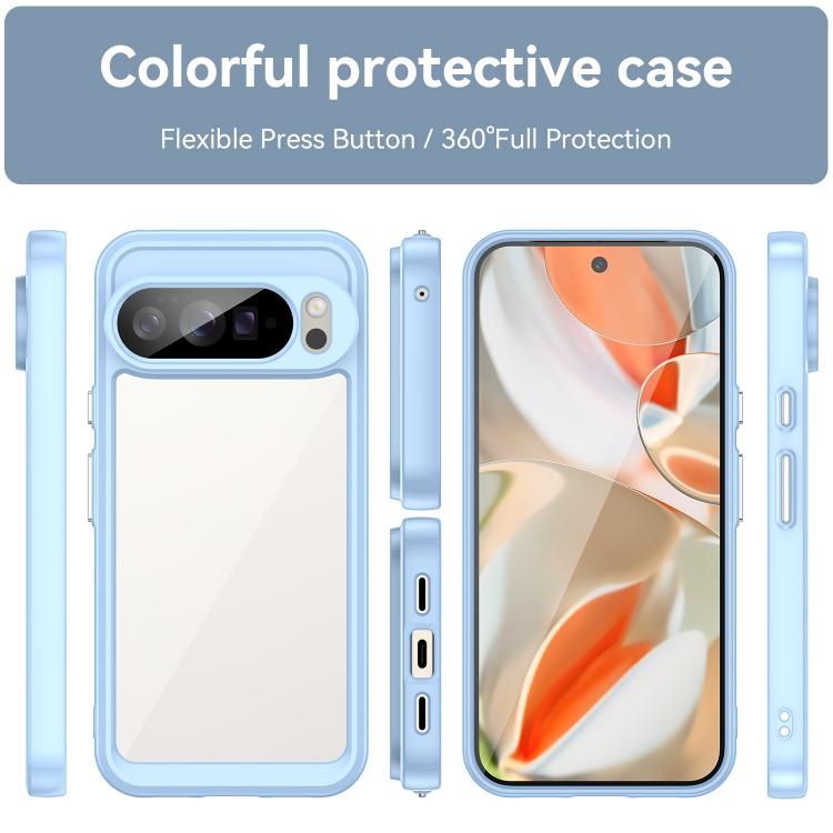 For Google Pixel 10 Pro XL Colorful Series Acrylic Hybrid TPU Phone Case(Blue) - Google Cases by buy2fix | Online Shopping UK | buy2fix
