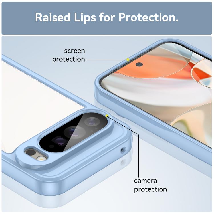 For Google Pixel 10 Pro XL Colorful Series Acrylic Hybrid TPU Phone Case(Blue) - Google Cases by buy2fix | Online Shopping UK | buy2fix