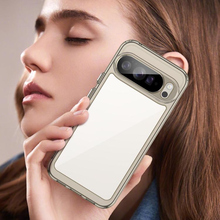 For Google Pixel 10 Pro XL Colorful Series Acrylic Hybrid TPU Phone Case(Transparent Grey) - Google Cases by buy2fix | Online Shopping UK | buy2fix