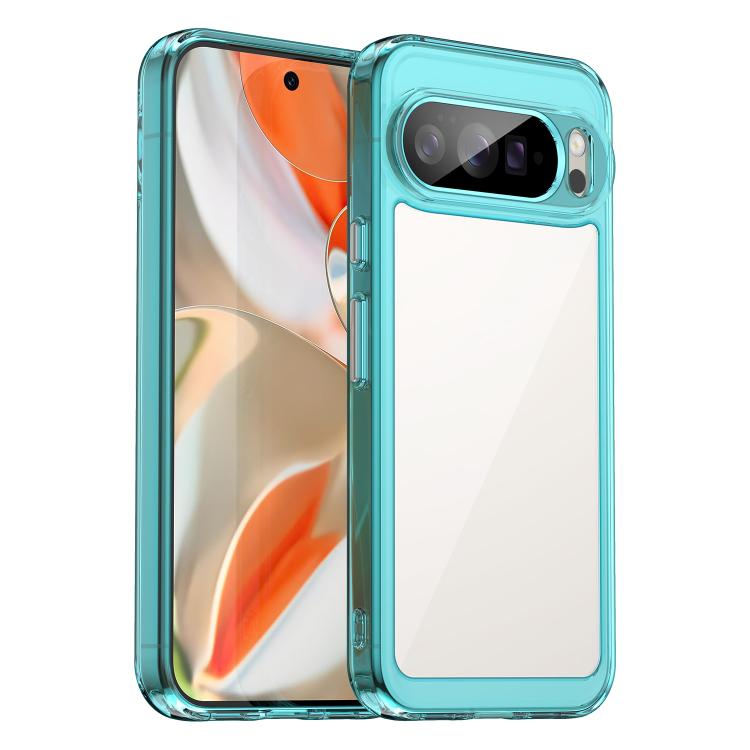 For Google Pixel 10 Pro XL Colorful Series Acrylic Hybrid TPU Phone Case(Transparent Blue) - Google Cases by buy2fix | Online Shopping UK | buy2fix