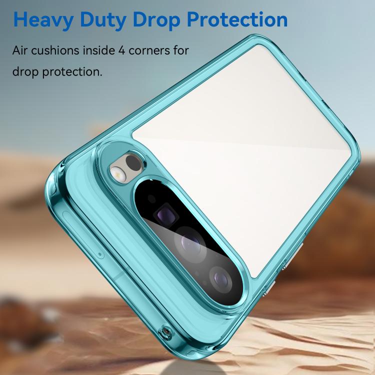 For Google Pixel 10 Pro XL Colorful Series Acrylic Hybrid TPU Phone Case(Transparent Blue) - Google Cases by buy2fix | Online Shopping UK | buy2fix