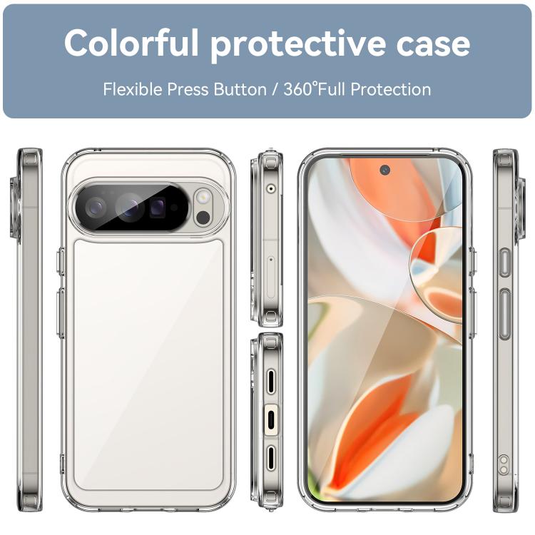 For Google Pixel 10 Pro XL Colorful Series Acrylic Hybrid TPU Phone Case(Transparent) - Google Cases by buy2fix | Online Shopping UK | buy2fix