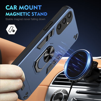 For Samsung Galaxy S25 5G Shockproof Metal Ring Holder Phone Case(Blue) by buy2fix