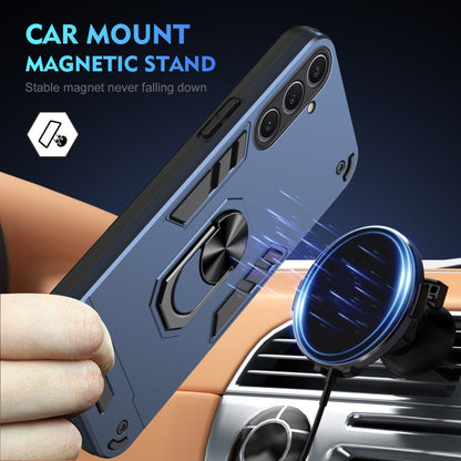For Samsung Galaxy S25+ 5G Shockproof Metal Ring Holder Phone Case(Blue) by buy2fix