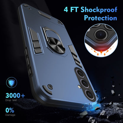 For Samsung Galaxy S25+ 5G Shockproof Metal Ring Holder Phone Case(Blue) by buy2fix
