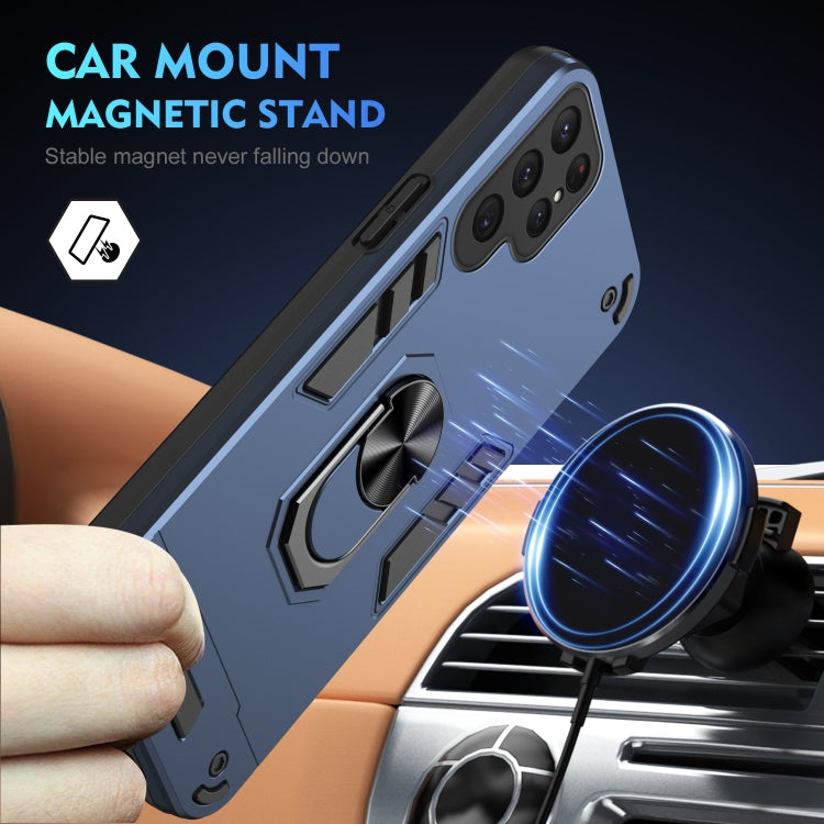 For Samsung Galaxy S25 Ultra 5G Shockproof Metal Ring Holder Phone Case(Blue) by buy2fix