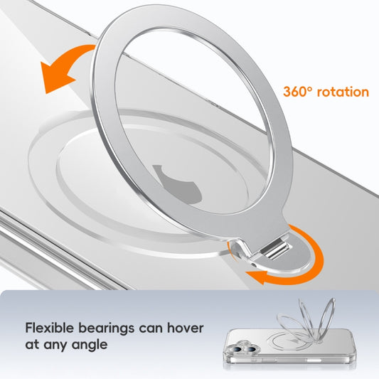 For iPhone 15 Pro Fine Hole 360 Degree Rotating Holder MagSafe Phone Case(Transparent) - iPhone 15 Pro Cases by buy2fix | Online Shopping UK | buy2fix