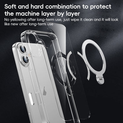 For iPhone 16 Pro Fine Hole 360 Degree Rotating Holder MagSafe Phone Case(Transparent) - iPhone 16 Pro Cases by buy2fix | Online Shopping UK | buy2fix