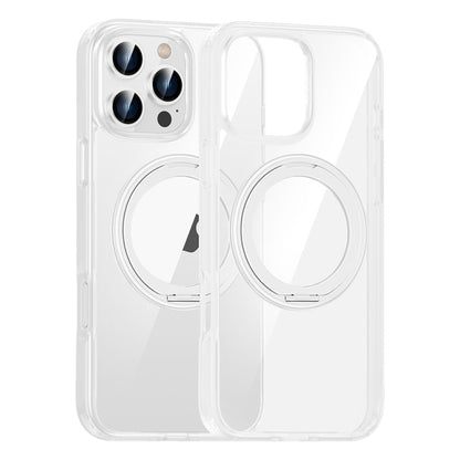 For iPhone 16 Pro High Transparency 360 Degree Rotating Holder MagSafe Phone Case(Transparent) - iPhone 16 Pro Cases by buy2fix | Online Shopping UK | buy2fix
