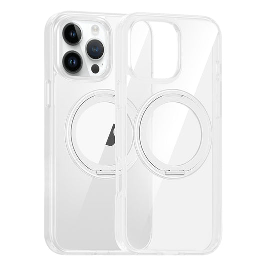 For iPhone 15 Pro High Transparency 360 Degree Rotating Holder MagSafe Phone Case(Transparent) - iPhone 15 Pro Cases by buy2fix | Online Shopping UK | buy2fix