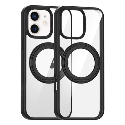 For iPhone 11 High Transparency 360 Degree Rotating Holder MagSafe Phone Case(Black) - iPhone 11 Cases by buy2fix | Online Shopping UK | buy2fix