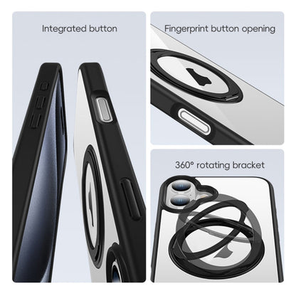 For iPhone 12 Pro High Transparency 360 Degree Rotating Holder MagSafe Phone Case(Titanium Gray) - iPhone 12 / 12 Pro Cases by buy2fix | Online Shopping UK | buy2fix
