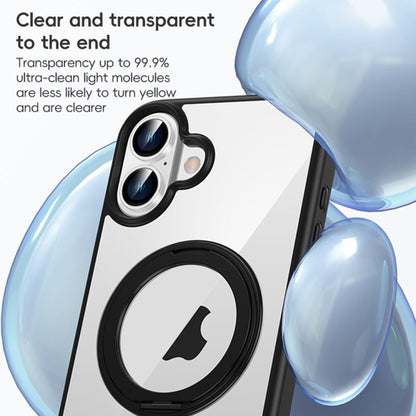 For iPhone 13 Pro High Transparency 360 Degree Rotating Holder MagSafe Phone Case(Titanium Gray) - iPhone 13 Pro Cases by buy2fix | Online Shopping UK | buy2fix
