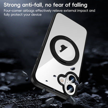 For iPhone 11 High Transparency 360 Degree Rotating Holder MagSafe Phone Case(Titanium Gray) - iPhone 11 Cases by buy2fix | Online Shopping UK | buy2fix