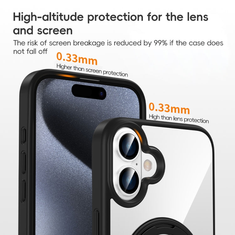 For iPhone 11 High Transparency 360 Degree Rotating Holder MagSafe Phone Case(Titanium Gray) - iPhone 11 Cases by buy2fix | Online Shopping UK | buy2fix