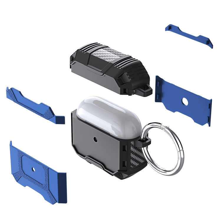 For AirPods 4 Battle Armor Four-corner Shockproof Earphone Protective Case(Blue) - For AirPods 4 by buy2fix | Online Shopping UK | buy2fix