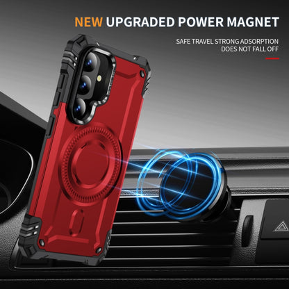 For Samsung Galaxy S25 5G Lens Holder MagSafe Phone Case(Red) by buy2fix