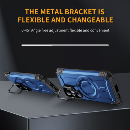 For Samsung Galaxy S25 5G Lens Holder MagSafe Phone Case(Blue) by buy2fix