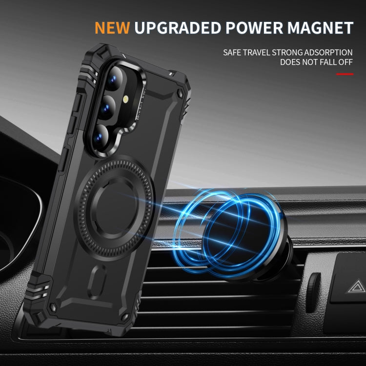 For Samsung Galaxy S25+ 5G Lens Holder MagSafe Phone Case(Black) by buy2fix