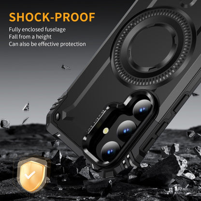 For Samsung Galaxy S25+ 5G Lens Holder MagSafe Phone Case(Black) by buy2fix