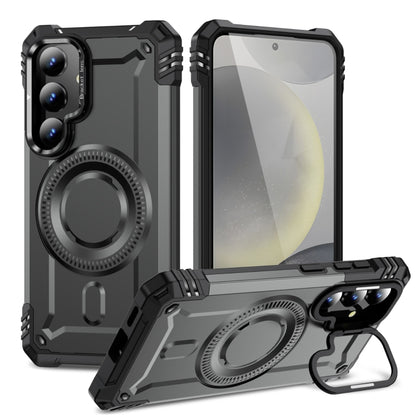 For Samsung Galaxy S25+ 5G Lens Holder MagSafe Phone Case(Grey) by buy2fix