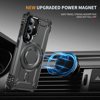 For Samsung Galaxy S25+ 5G Lens Holder MagSafe Phone Case(Grey) by buy2fix