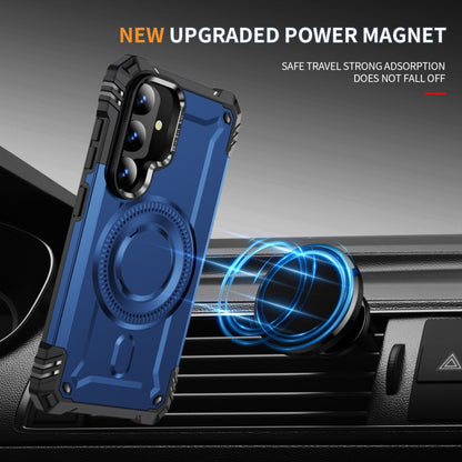 For Samsung Galaxy S25+ 5G Lens Holder MagSafe Phone Case(Blue) by buy2fix