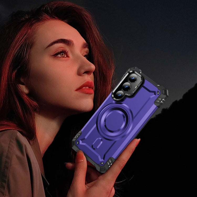 For Samsung Galaxy S25+ 5G Lens Holder MagSafe Phone Case(Purple) by buy2fix