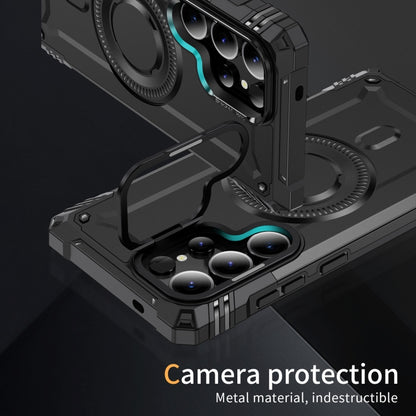 For Samsung Galaxy S25 Ultra 5G Lens Holder MagSafe Phone Case(Black) by buy2fix