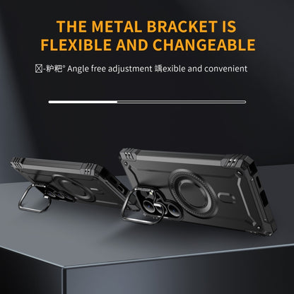 For Samsung Galaxy S25 Ultra 5G Lens Holder MagSafe Phone Case(Black) by buy2fix