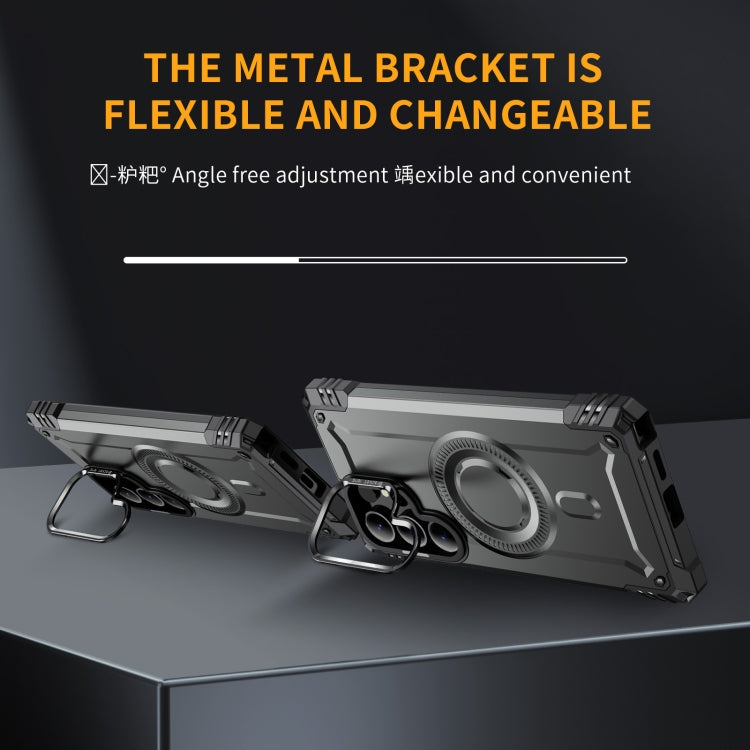 For Samsung Galaxy S25 Ultra 5G Lens Holder MagSafe Phone Case(Grey) by buy2fix