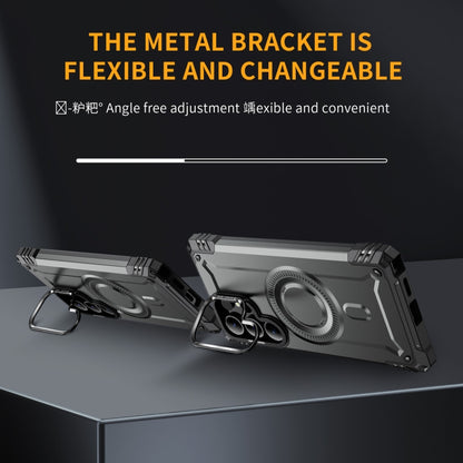 For Samsung Galaxy S25 Ultra 5G Lens Holder MagSafe Phone Case(Grey) by buy2fix