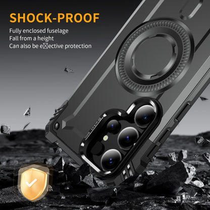 For Samsung Galaxy S25 Ultra 5G Lens Holder MagSafe Phone Case(Grey) by buy2fix