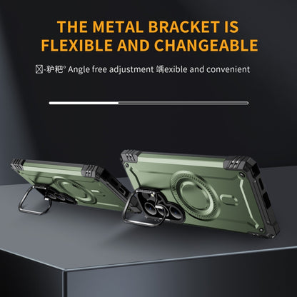 For Samsung Galaxy S25 Ultra 5G Lens Holder MagSafe Phone Case(Army Green) by buy2fix