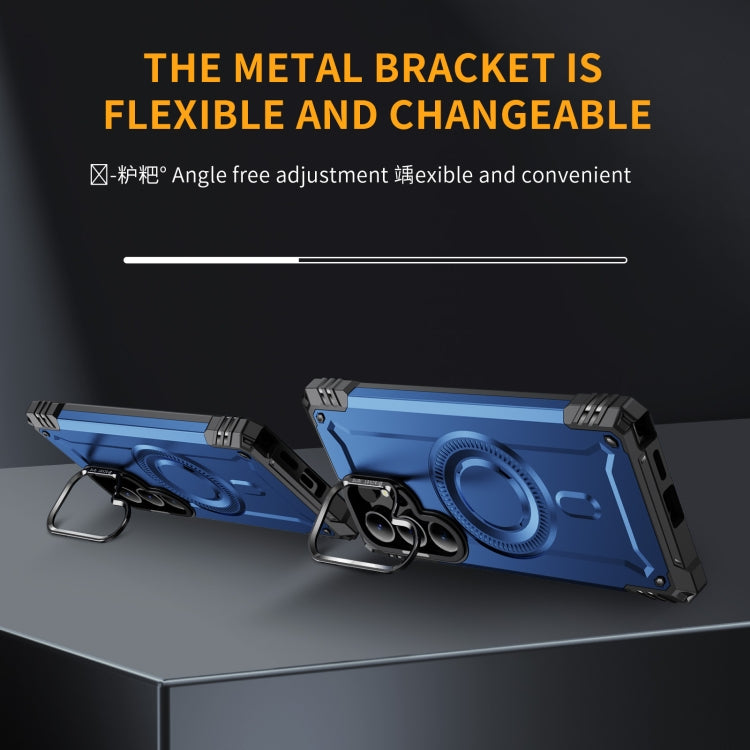 For Samsung Galaxy S25 Ultra 5G Lens Holder MagSafe Phone Case(Blue) by buy2fix