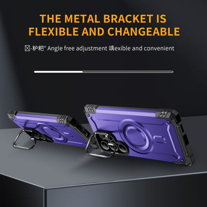 For Samsung Galaxy S25 Ultra 5G Lens Holder MagSafe Phone Case(Purple) by buy2fix