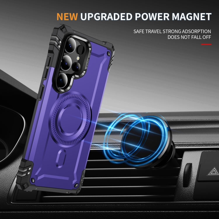 For Samsung Galaxy S25 Ultra 5G Lens Holder MagSafe Phone Case(Purple) by buy2fix