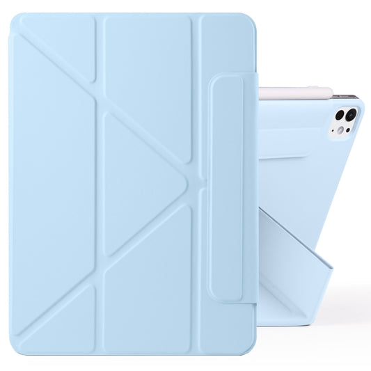 For iPad Pro 11 2024 Fixed Buckle Magnetic Deformation Leather Tablet Case(Ice Blue) - iPad Pro 11 2024 Cases by buy2fix | Online Shopping UK | buy2fix