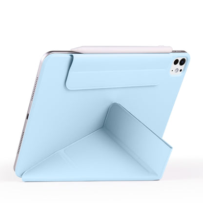 For iPad Pro 11 2024 Fixed Buckle Magnetic Deformation Leather Tablet Case(Ice Blue) - iPad Pro 11 2024 Cases by buy2fix | Online Shopping UK | buy2fix