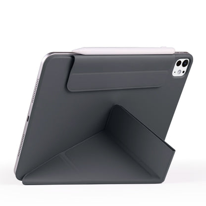 For iPad Pro 11 2024 Fixed Buckle Magnetic Deformation Leather Tablet Case(Black) - iPad Pro 11 2024 Cases by buy2fix | Online Shopping UK | buy2fix